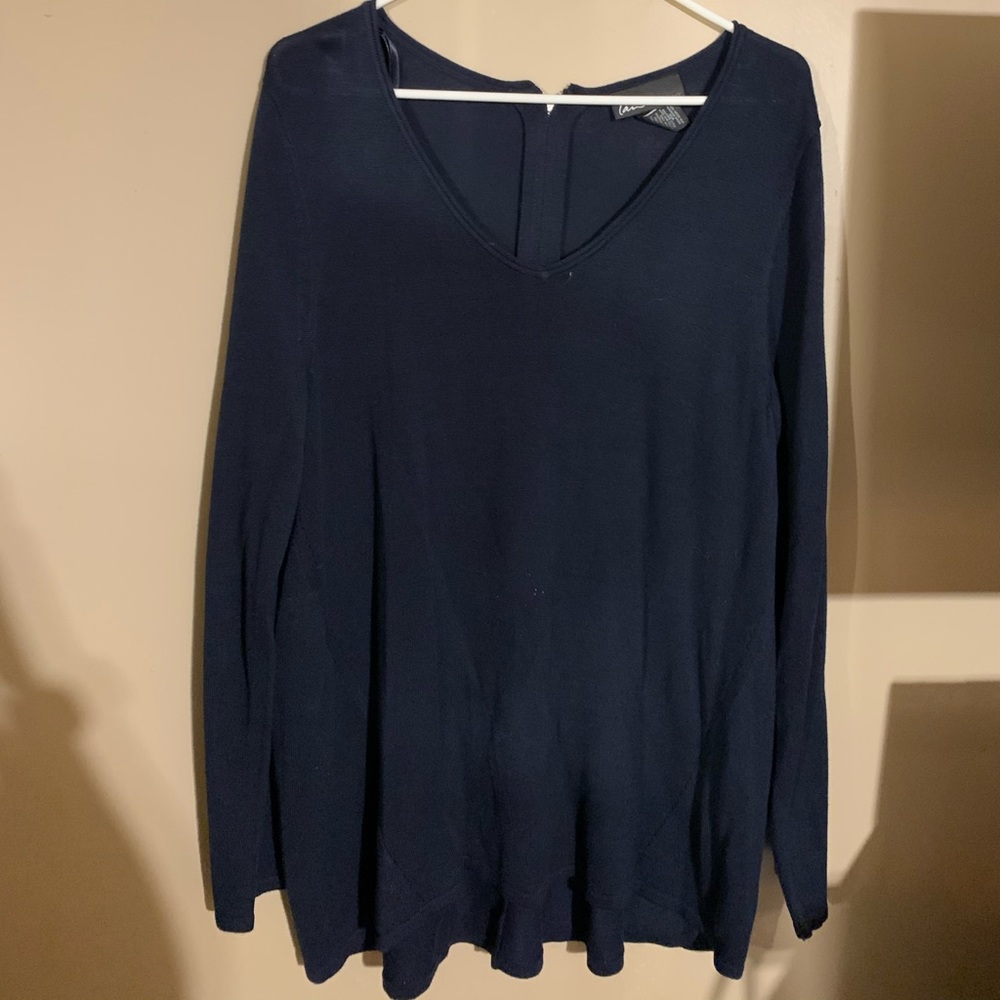 Lane Bryant dark blue v-neck sweater
